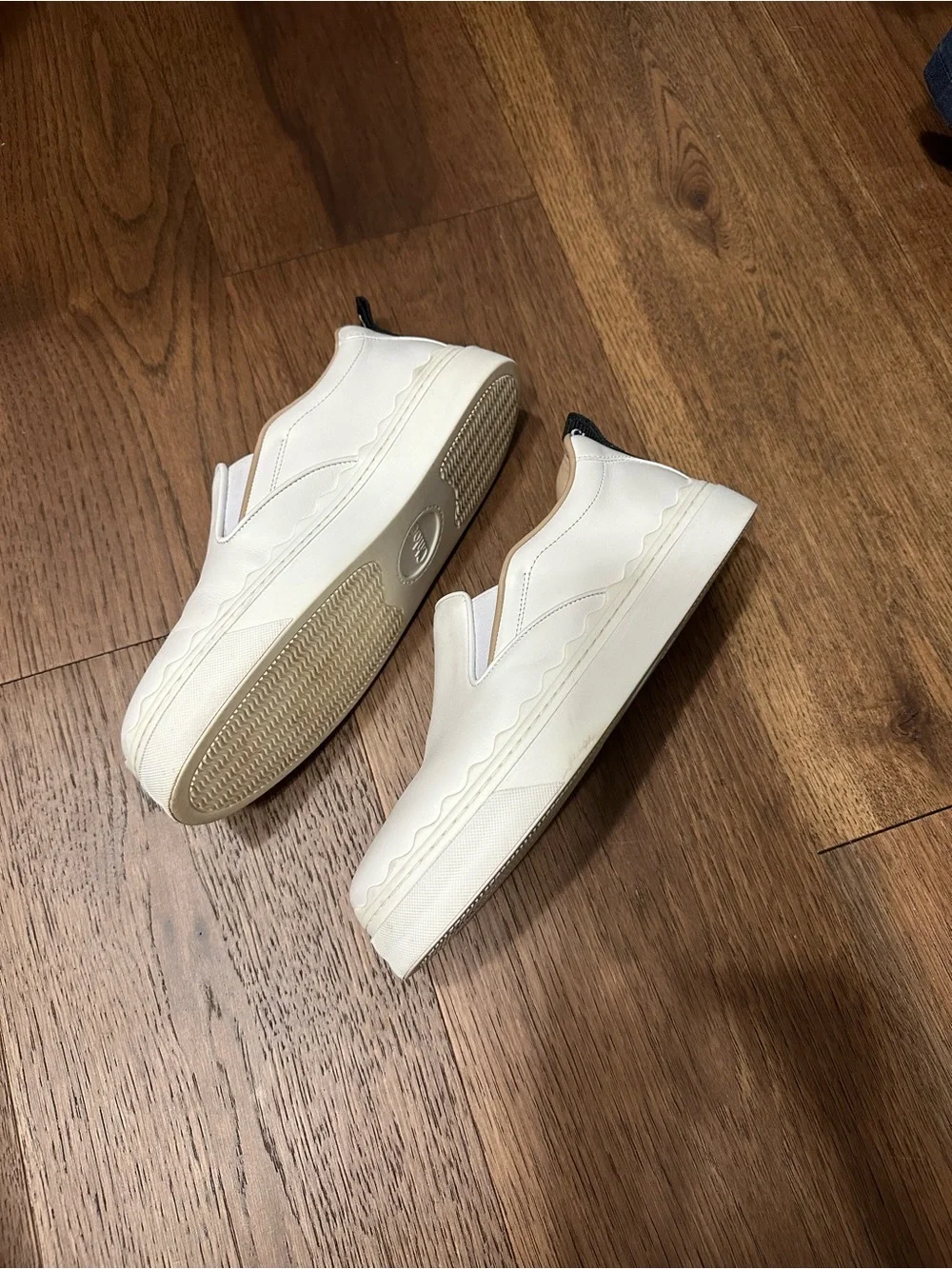 CHLOÉ LAUREN LEATHER SLIP ON SNEAKERS Women's Size 7 US/ 37 EU